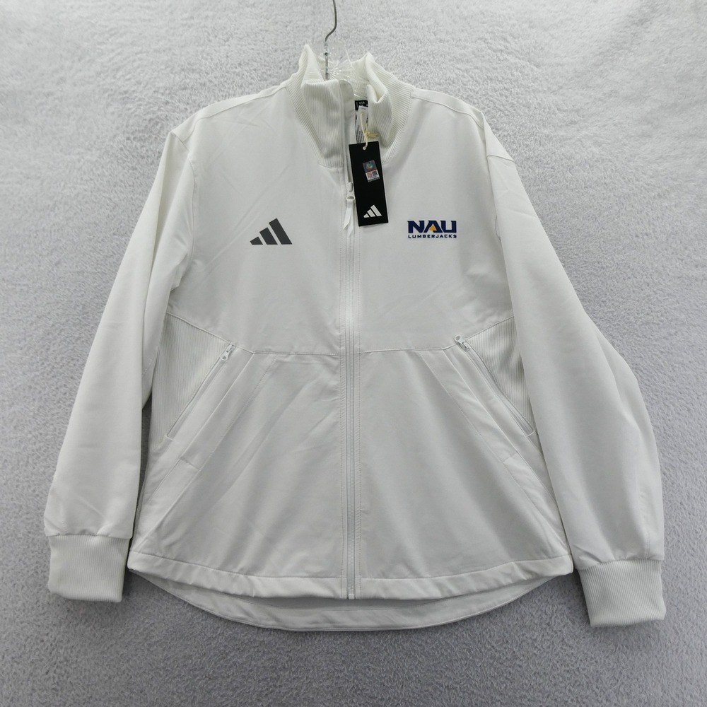 Adidas Jacket‎ Womens Medium NAU Lumberjacks White Full Zip NCAA Sideline Track